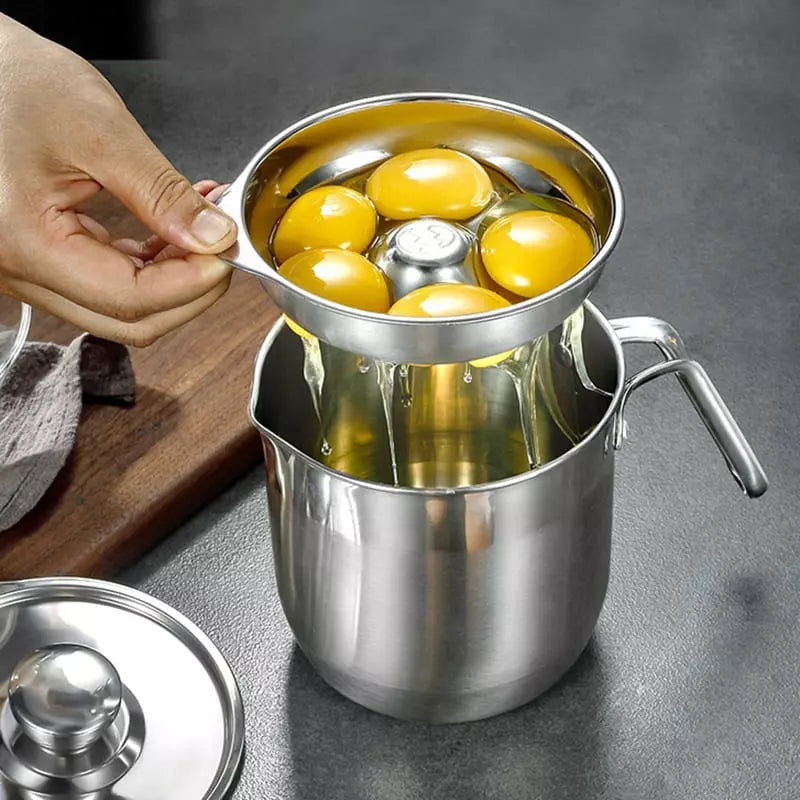 Jarra de Inox Separador de Gema com Tampa Casa & Coza