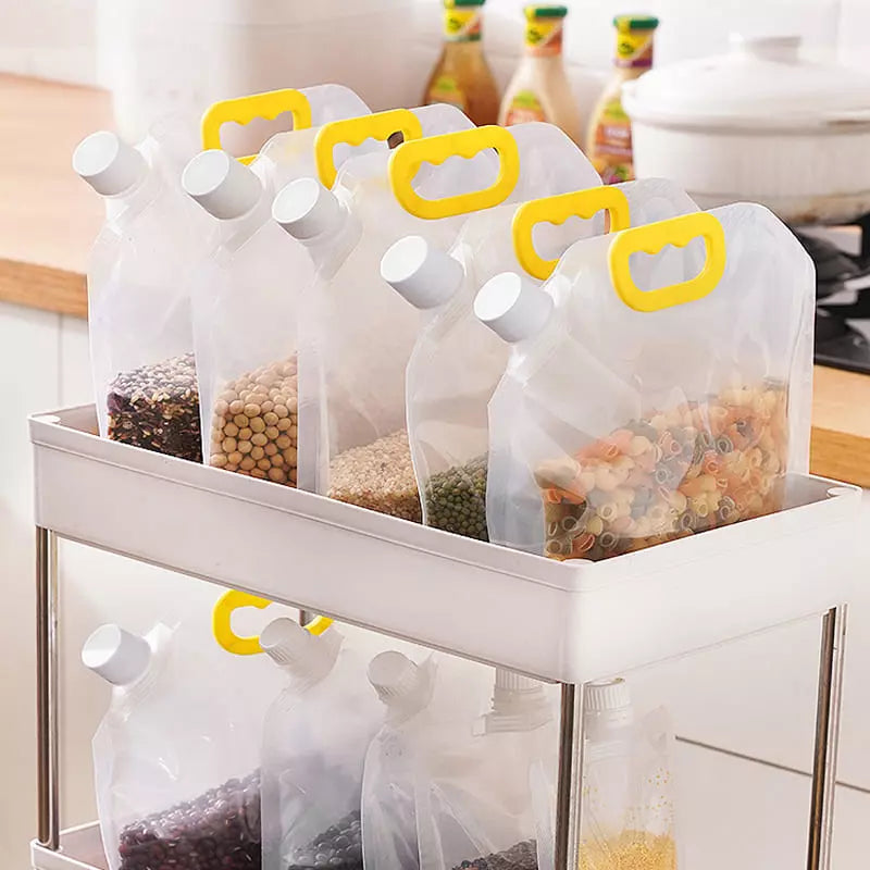 Kit 10 Sacos de Armazenamento Dispenser de Alimentos Casa & Coza