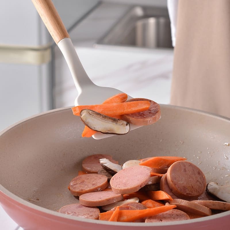 Kit Utensílios de Cozinha 14 Peças Silicone Com Organizador Casa & Coza
