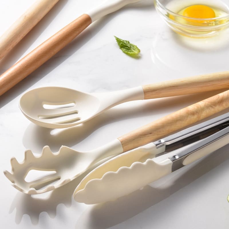 Kit Utensílios de Cozinha 14 Peças Silicone Com Organizador Casa & Coza