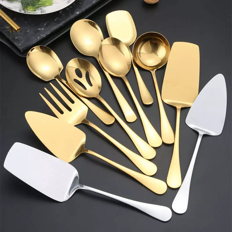 Kit Utensílios de Cozinha 6 Peças Inox Dourado Casa & Coza