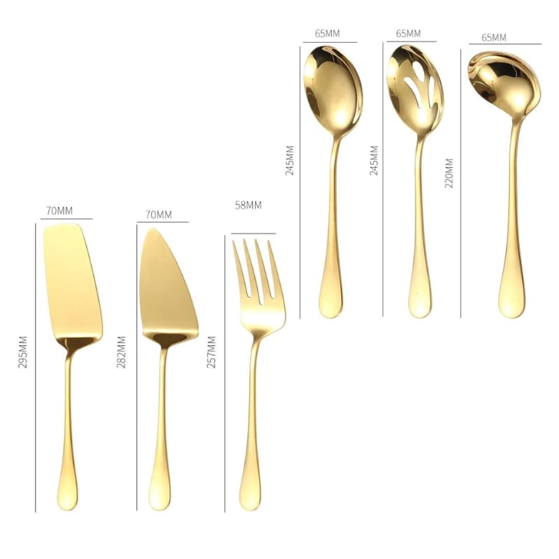 Kit Utensílios de Cozinha 6 Peças Inox Dourado Casa & Coza