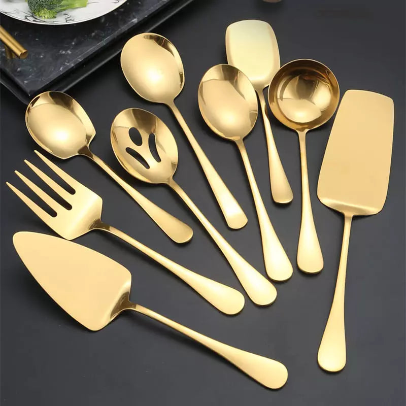 Kit Utensílios de Cozinha 6 Peças Inox Dourado Casa & Coza