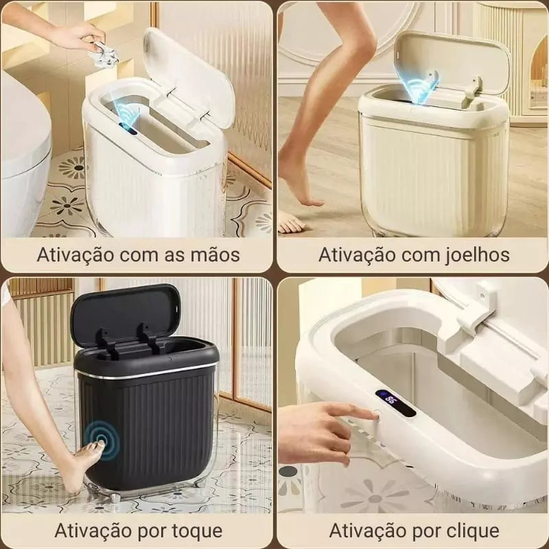 Lixeira para Banheiro e Cozinha Acrílico Automática Sensor Casa & Coza