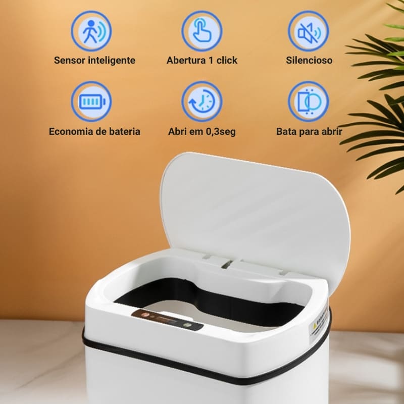 Lixeira para Banheiro e Cozinha Automática com Sensor 15L Casa & Coza