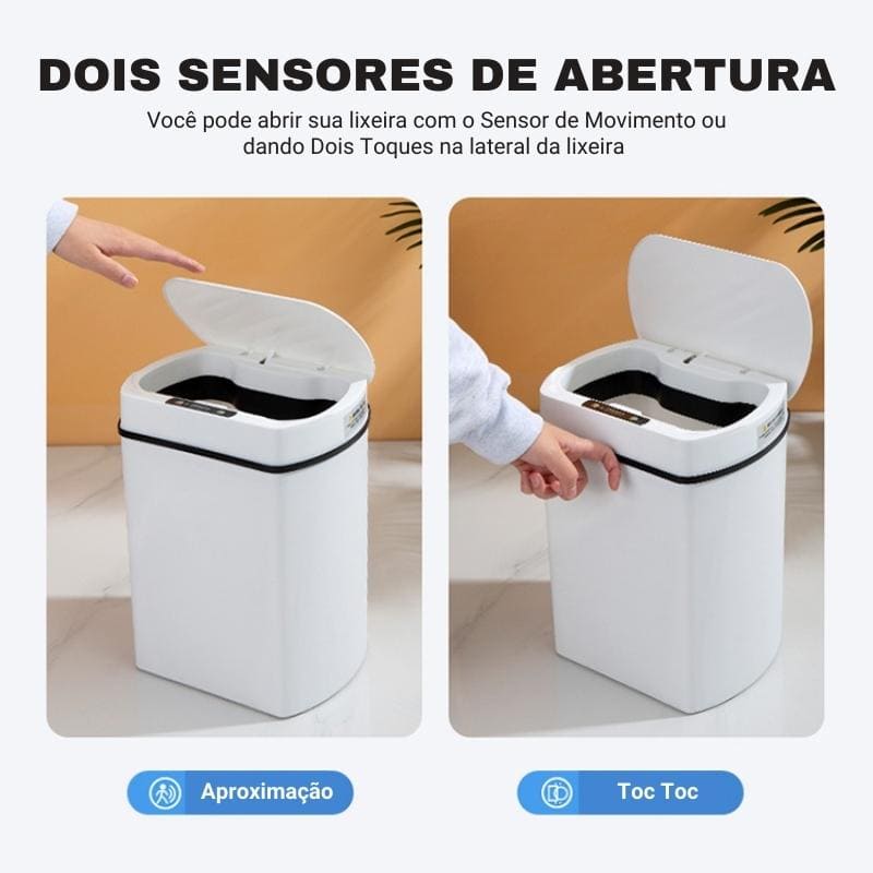 Lixeira para Banheiro e Cozinha Automática com Sensor 15L Casa & Coza