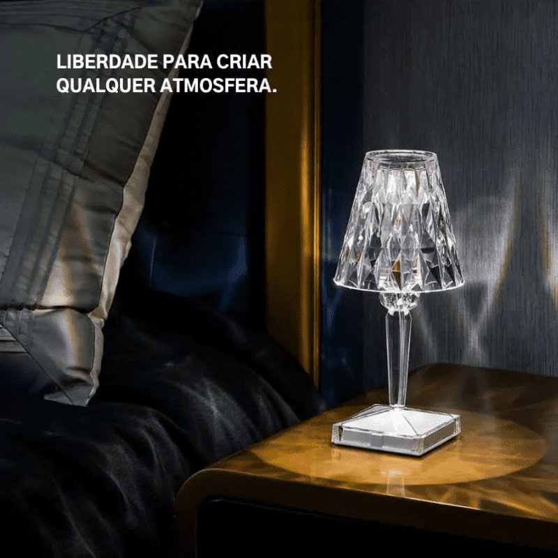 Luminária de Mesa LED Diamante USB 3 em 1 Sem Fio Casa & Coza