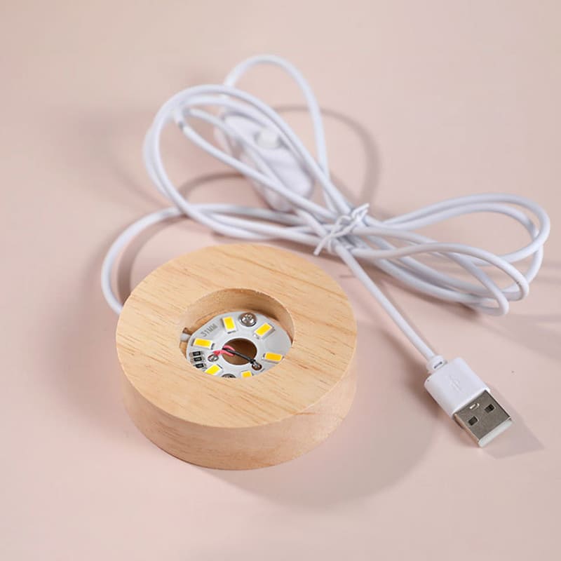 Luminária de Mesa LED Luz Noturna 3D Bola Cristal Casa & Coza