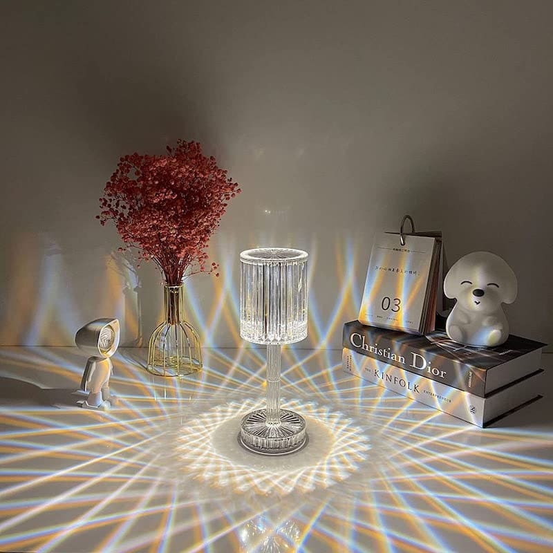 Luminária de Mesa LED Recarregável Sem Fio Cristal Casa & Coza