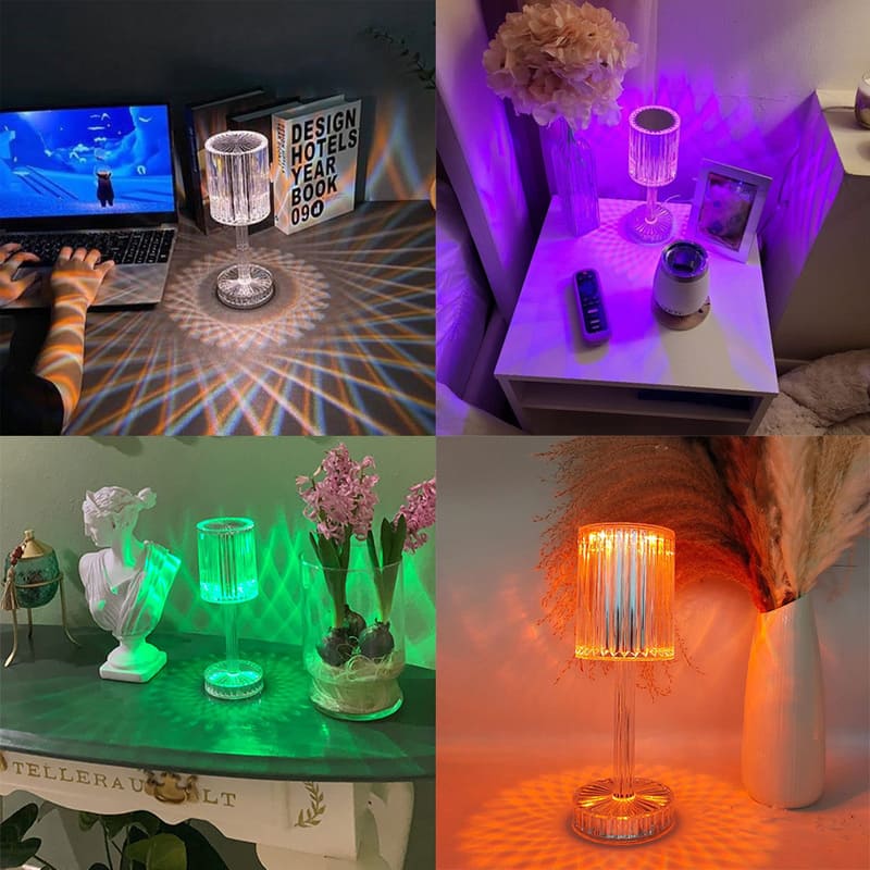 Luminária de Mesa LED Recarregável Sem Fio Cristal Casa & Coza