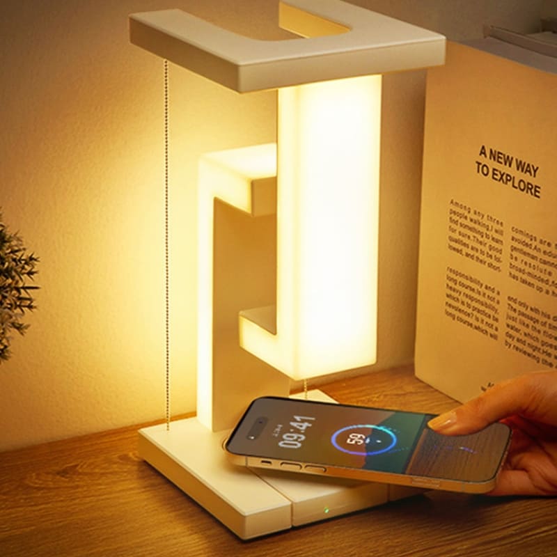 Luminária de Mesa + Carregador Iphone Samsung por Indução Casa & Coza
