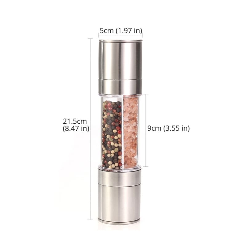 Moedor de Pimenta e Temperos Manual Inox 2 em 1 Casa & Coza