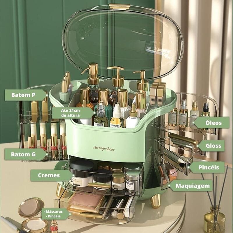 Organizador de Maquiagem e Porta Maquiagem Acrílico Casa & Coza