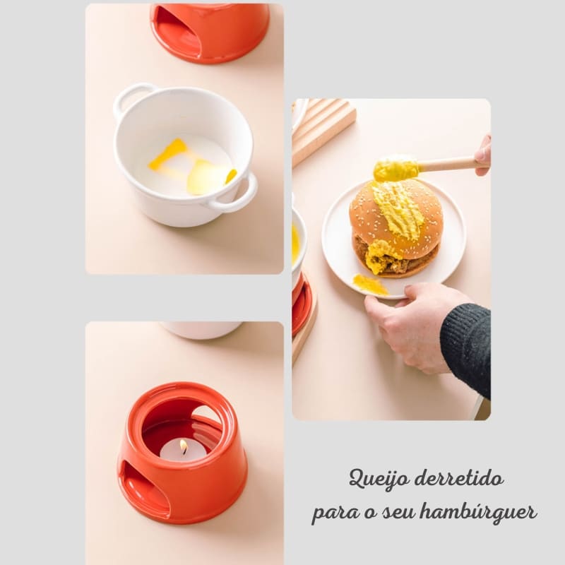 Panela de Fondue de Queijo e Chocolate Cerâmica Casa & Coza