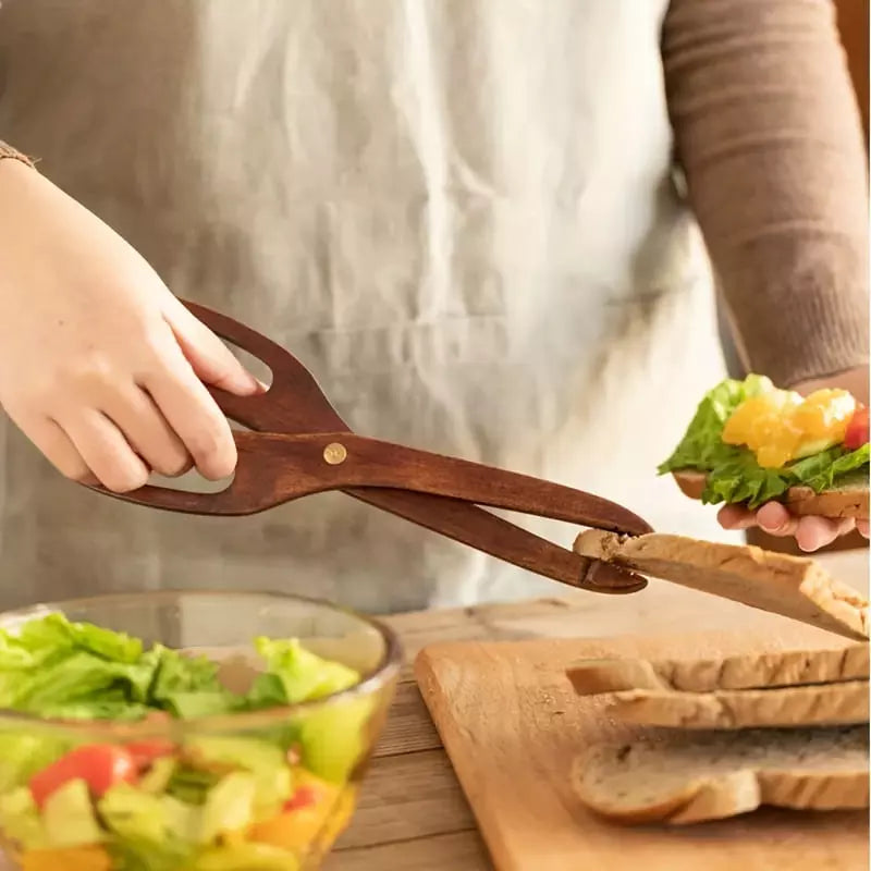 Pegador de Salada Bambu Pinça Multiuso Casa & Coza