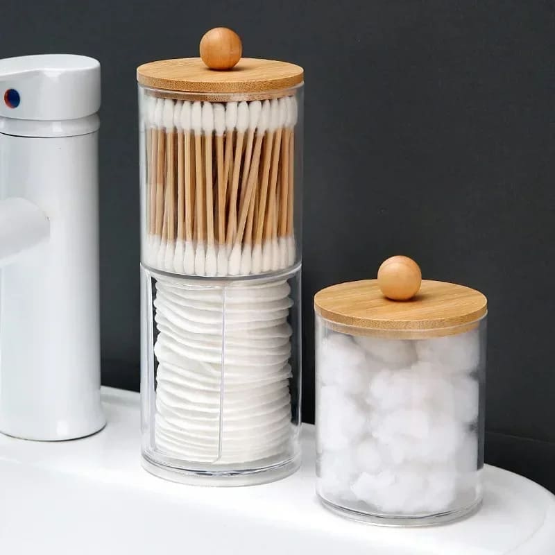 Organizador Porta Algodão e Cotonete Acrílico Kit Casa & Coza