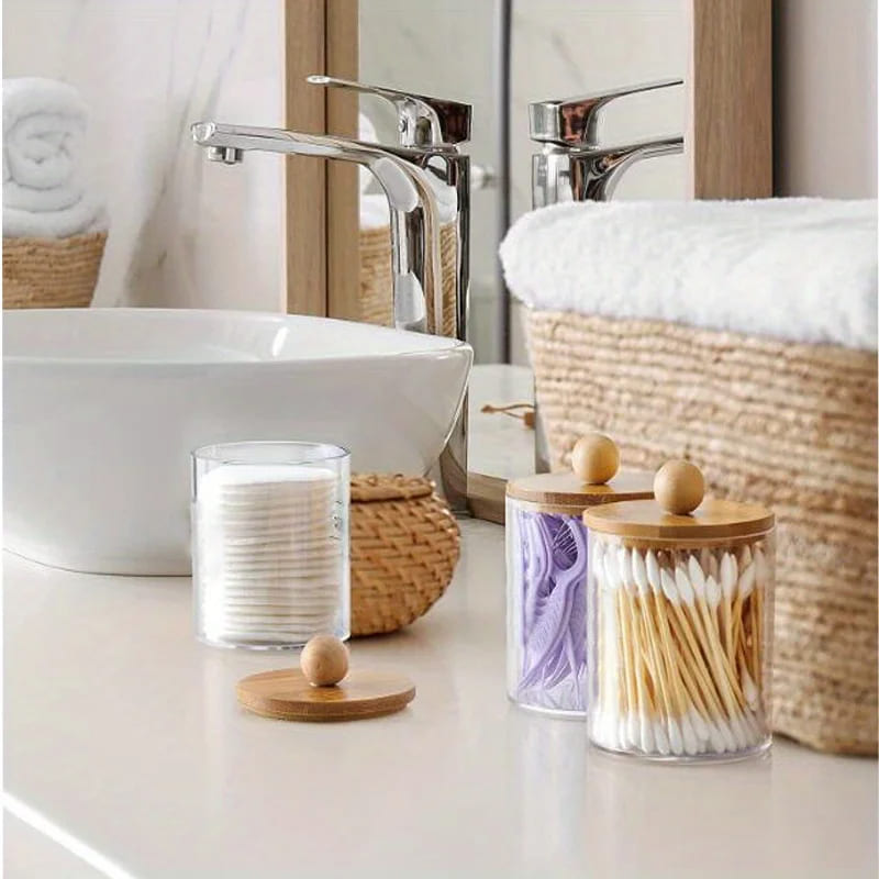 Organizador Porta Algodão e Cotonete Acrílico Kit Casa & Coza