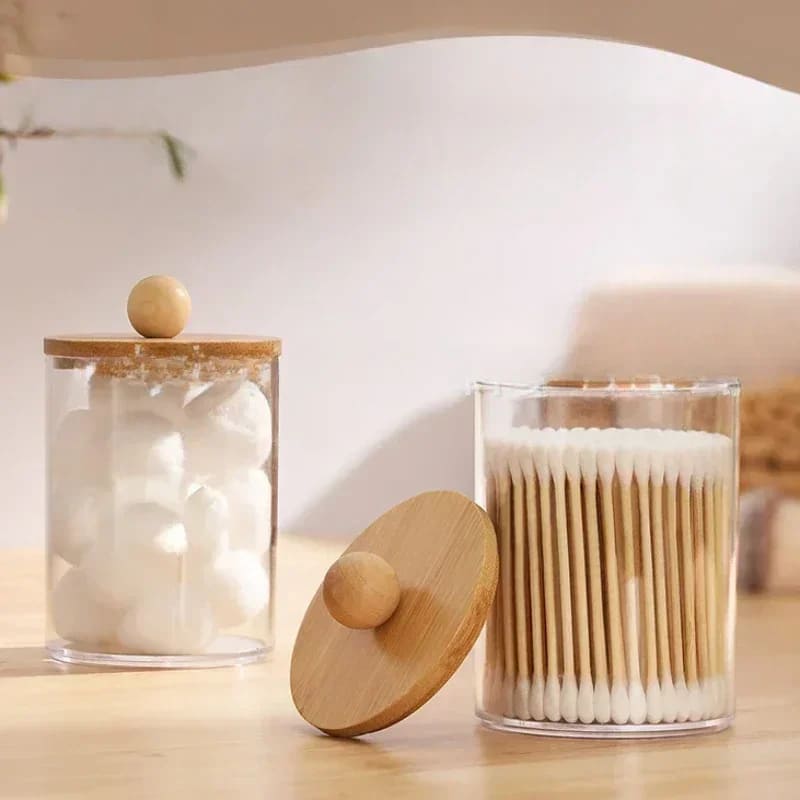Organizador Porta Algodão e Cotonete Acrílico Kit Casa & Coza