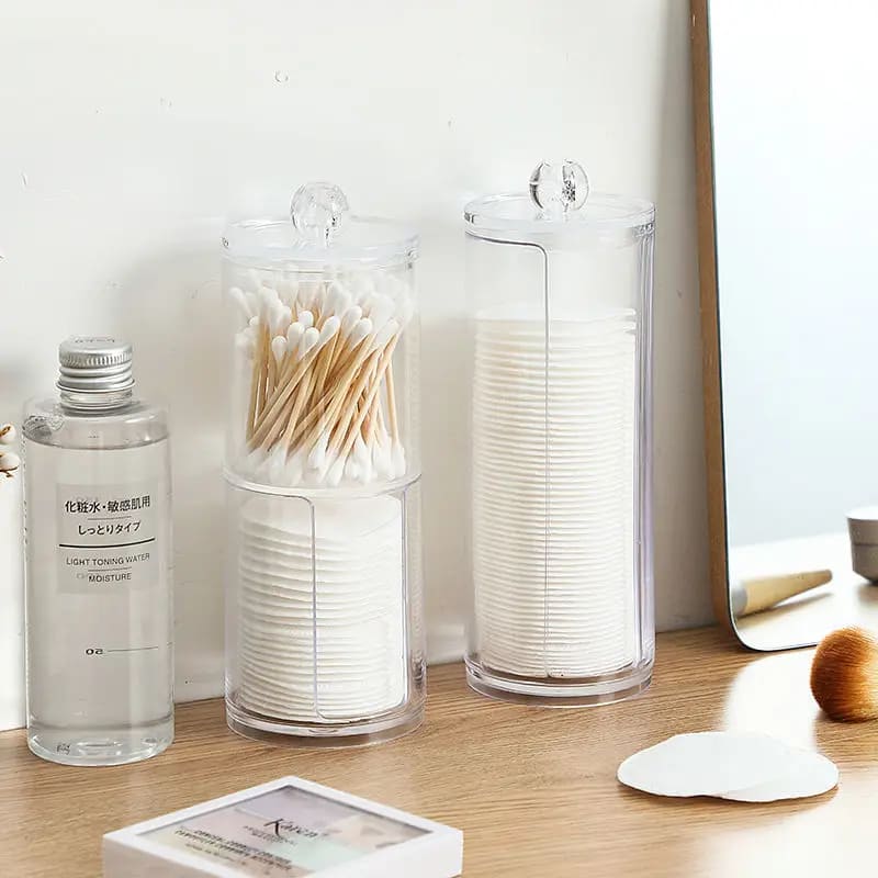 Organizador Porta Algodão e Cotonete Acrílico Kit Casa & Coza