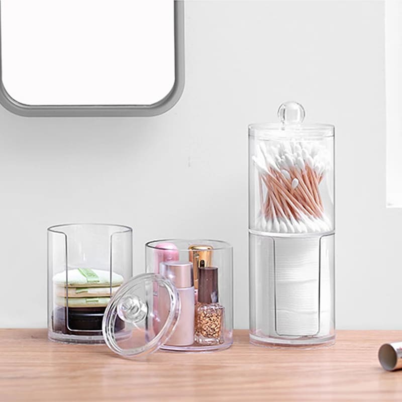 Organizador Porta Algodão e Cotonete Acrílico Kit Casa & Coza