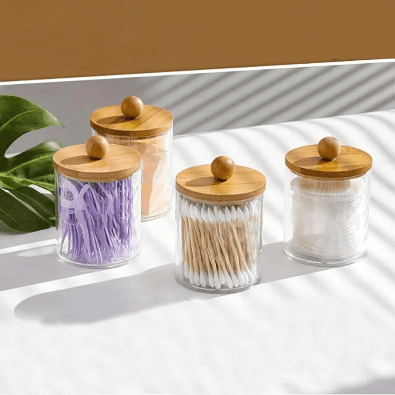 Organizador Porta Algodão e Cotonete Acrílico Kit Casa & Coza