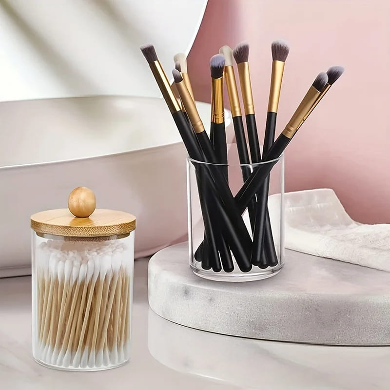 Organizador Porta Algodão e Cotonete Acrílico Kit Casa & Coza