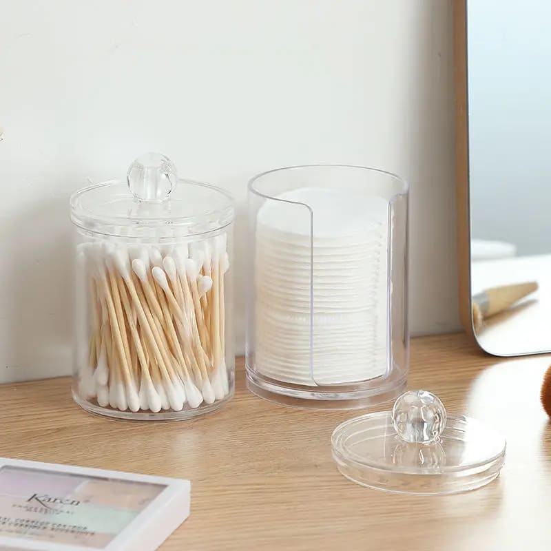 Organizador Porta Algodão e Cotonete Acrílico Kit Casa & Coza
