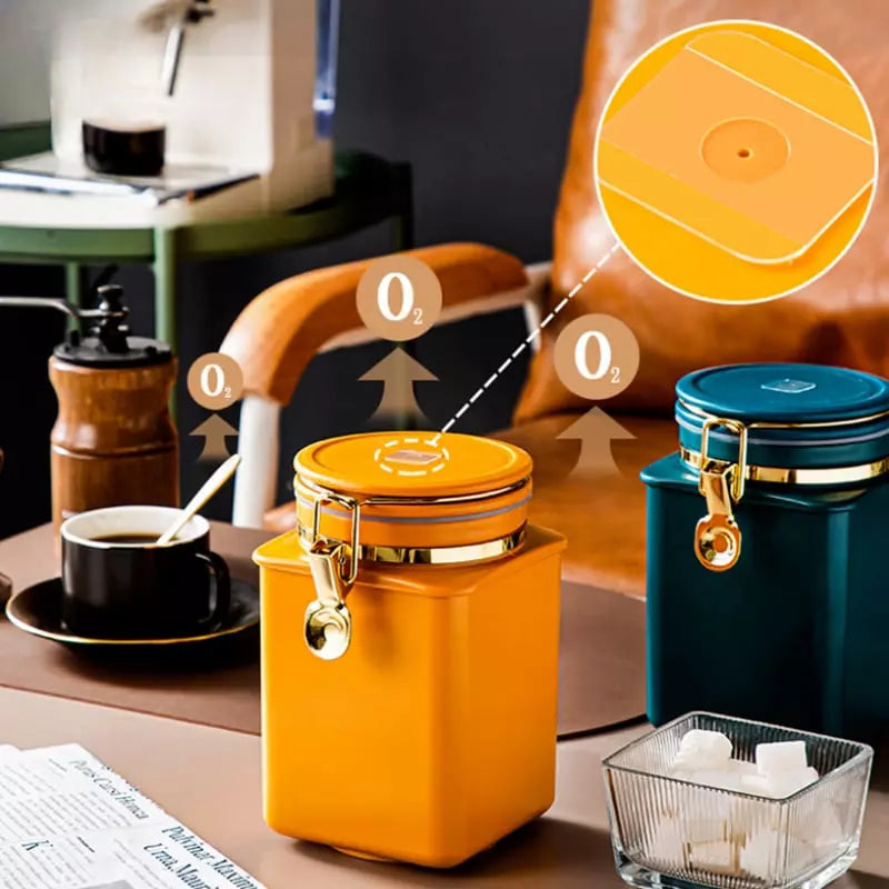 Porta Alimentos Pote com Tampa Hermético para Café Casa & Coza