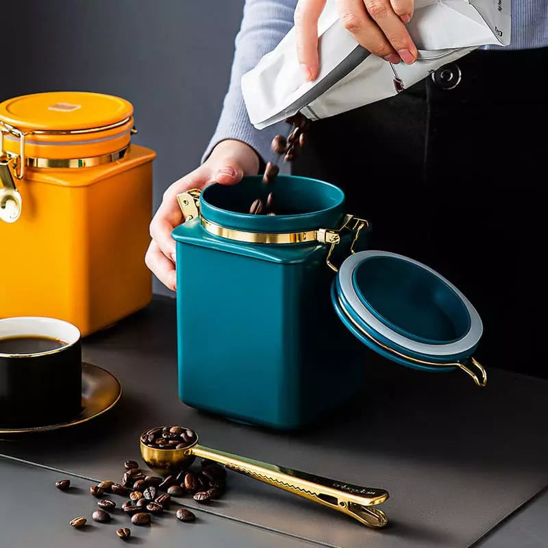 Porta Alimentos Pote com Tampa Hermético para Café Casa & Coza