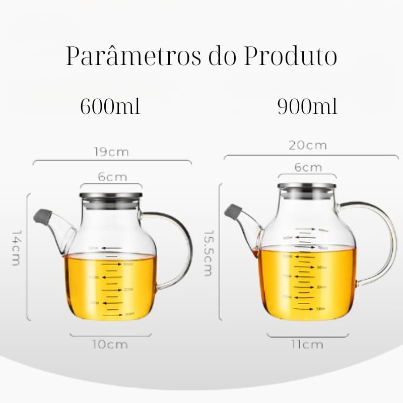 Porta Azeite e Vinagre de Vidro 1 Unidade Casa & Coza