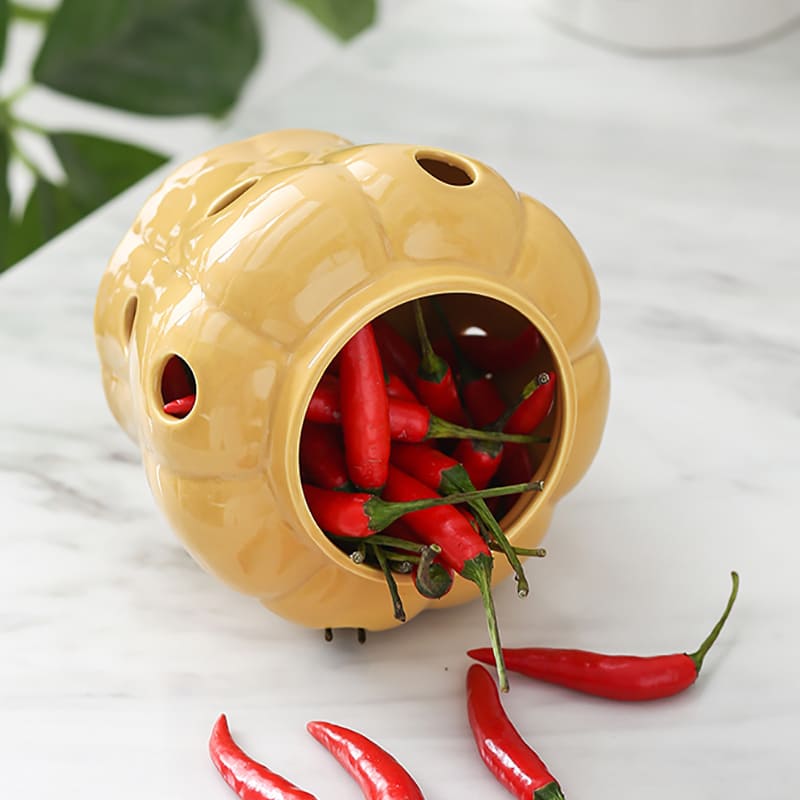 Pote de Cerâmica com Tampa de Madeira Decorativo Casa & Coza