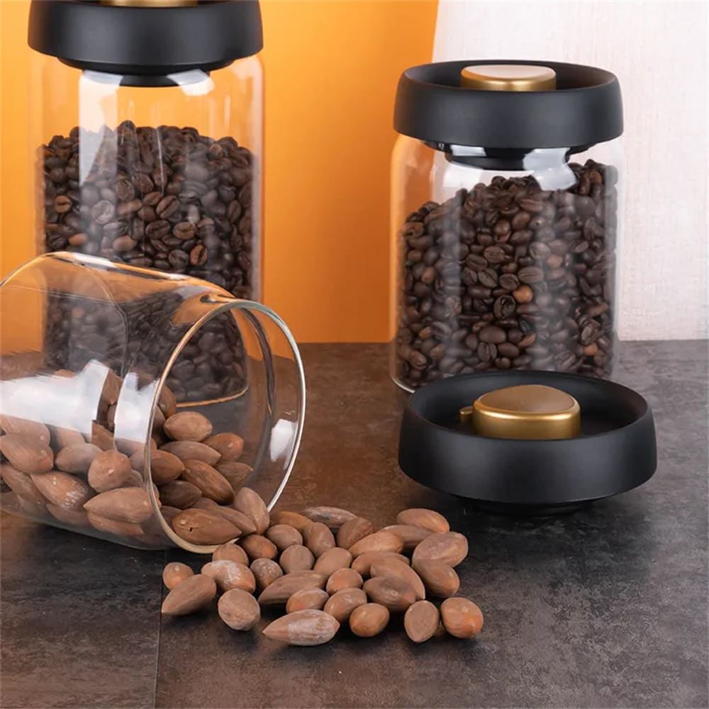 Pote de Vidro com Tampa Hermética Café a Vácuo Casa & Coza