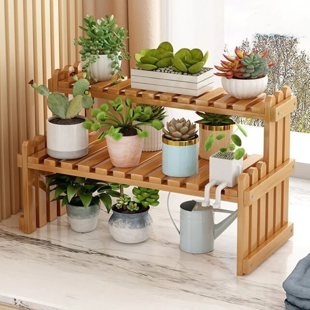 Prateleira de Madeira Suporte Para Plantas Multiuso Casa & Coza
