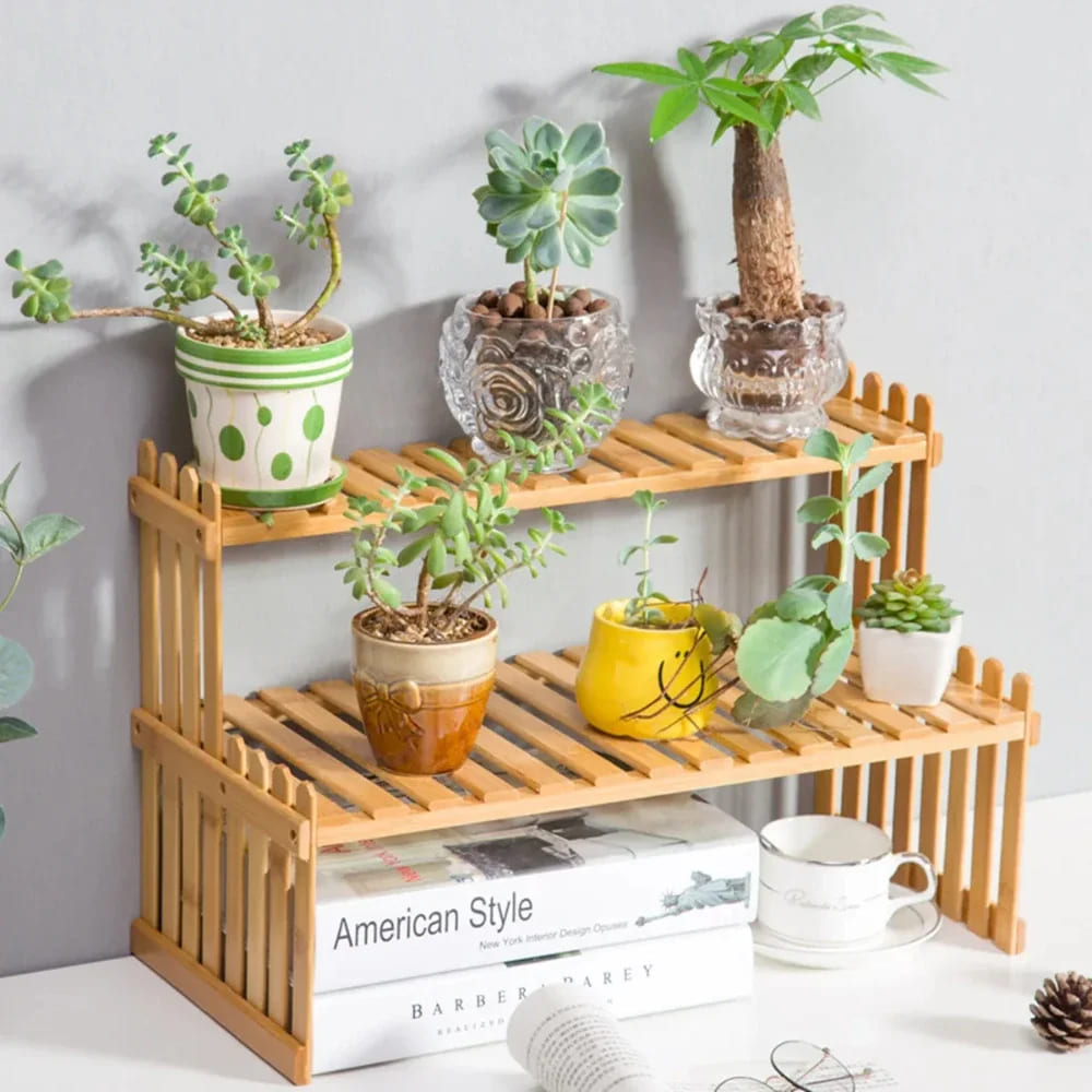 Prateleira de Madeira Suporte Para Plantas Multiuso Casa & Coza