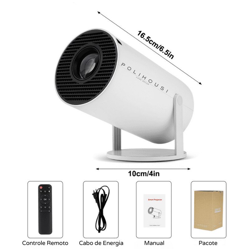Projetor Portátil 4K 1080p Cinema em Casa Ultra HD Casa & Coza