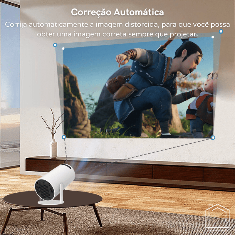 Projetor Portátil 4K 1080p Cinema em Casa Ultra HD Casa & Coza