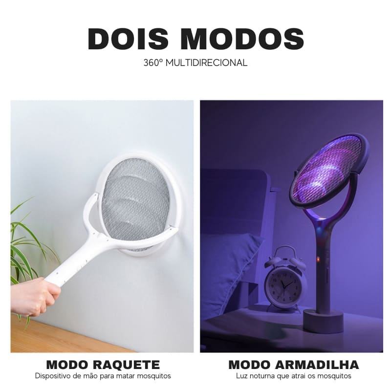 Raquete Elétrica Armadilha Mata Mosquito Casa & Coza