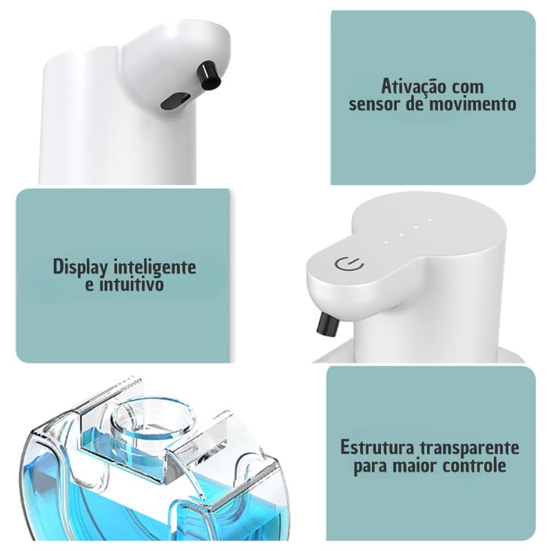 Saboneteira Dispenser Sabonete Líquido Automático Gel Espuma Casa & Coza