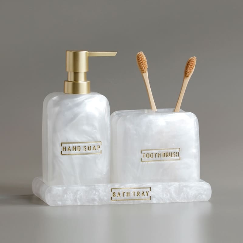 Saboneteira Kit Banheiro Lavabo Conjunto de Banheiro 3 Peças Casa & Coza