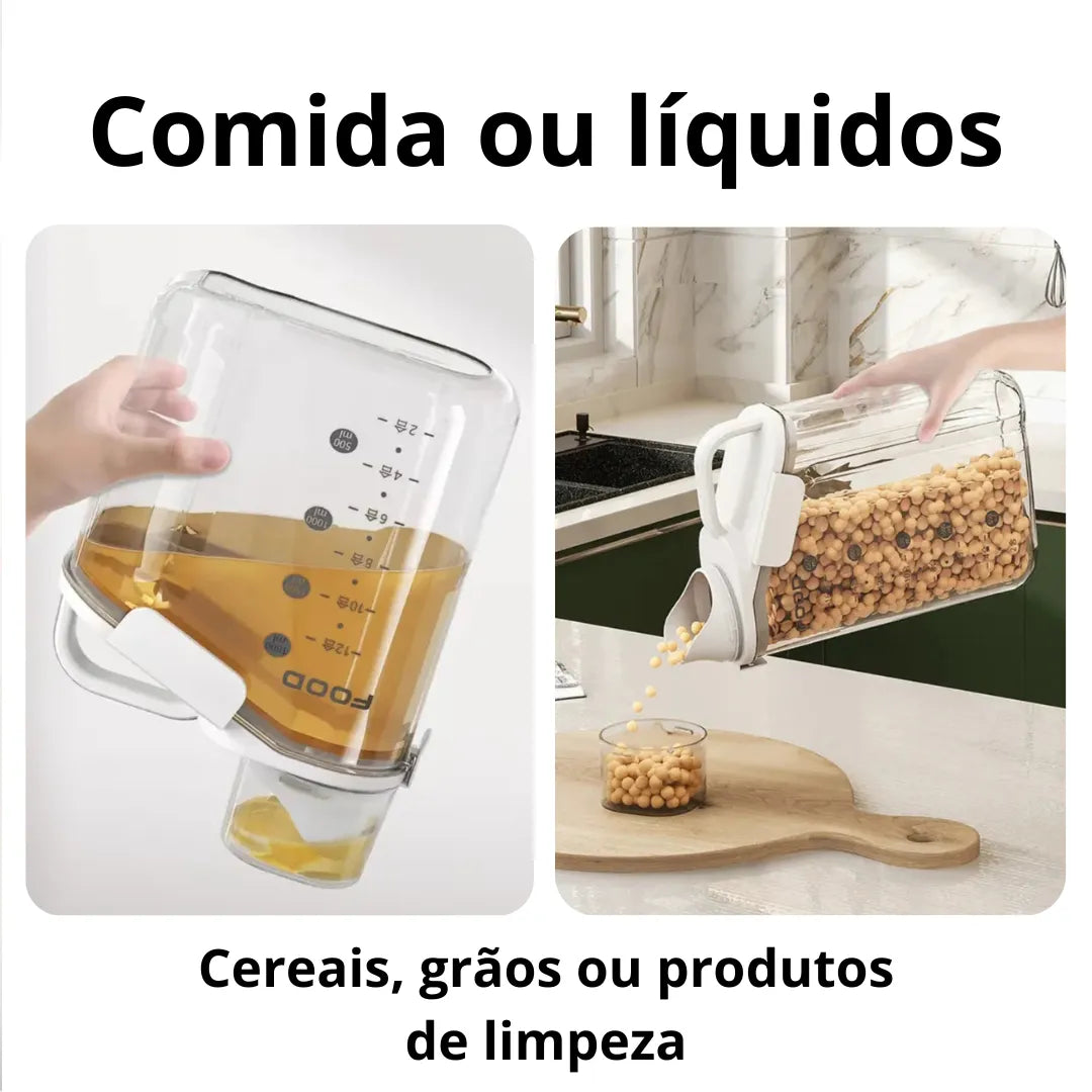 Kit Pote Premium Hermético Copo Medidor - Casa e Coza
