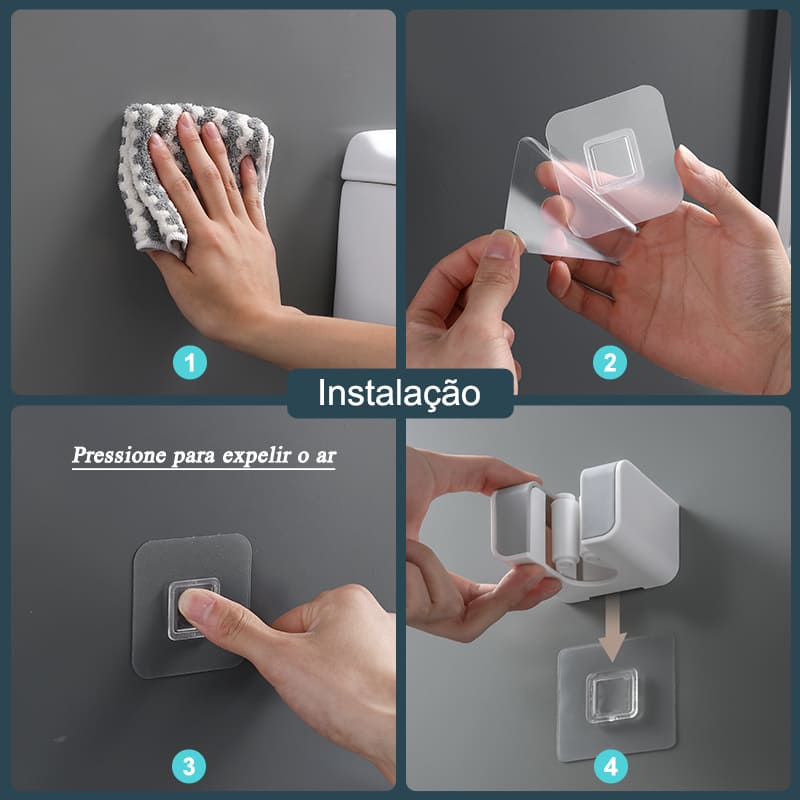 Suporte de Vassoura e Rodo com Adesivo de Parede Casa & Coza