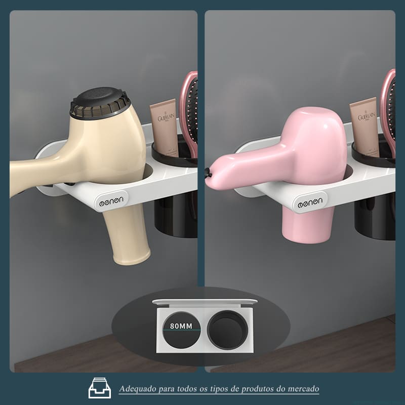 Suporte para Secador de Cabelo Suporte de Parede Casa & Coza