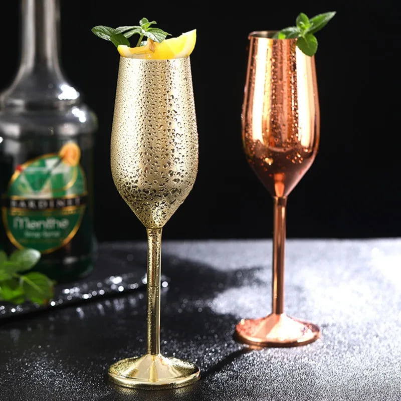 Taça de Champanhe Espumante Colorida Inox Bar em Casa