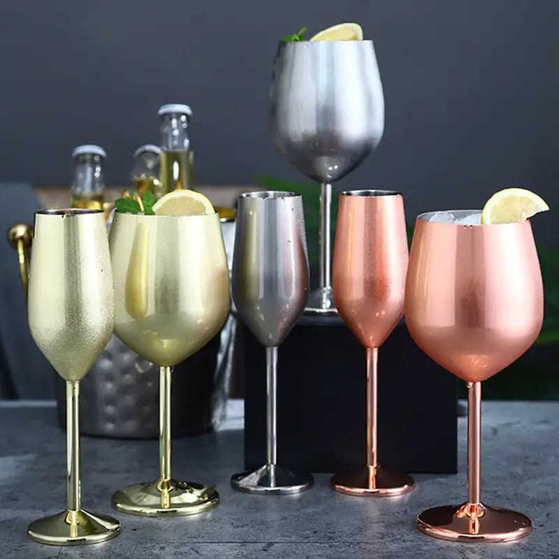 Taça de Champanhe Espumante Colorida Inox Bar em Casa