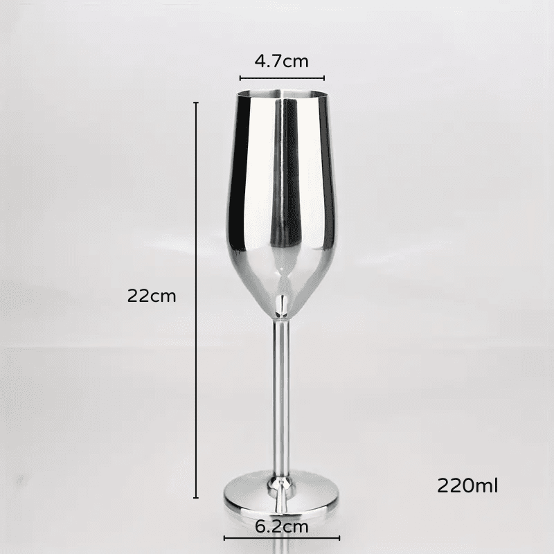 Taça de Champanhe Espumante Colorida Inox Bar em Casa