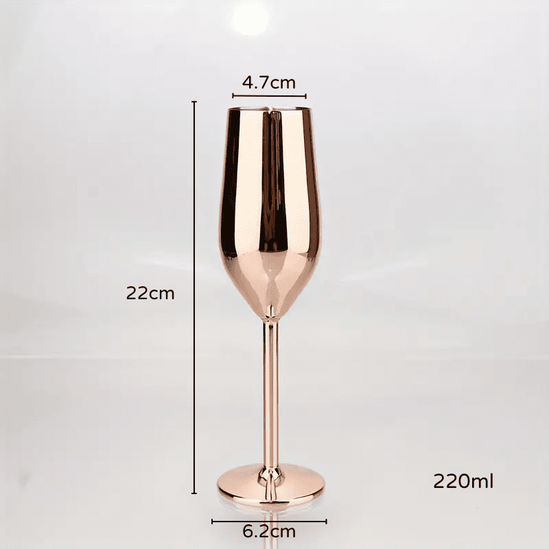 Taça de Champanhe Espumante Colorida Inox Bar em Casa