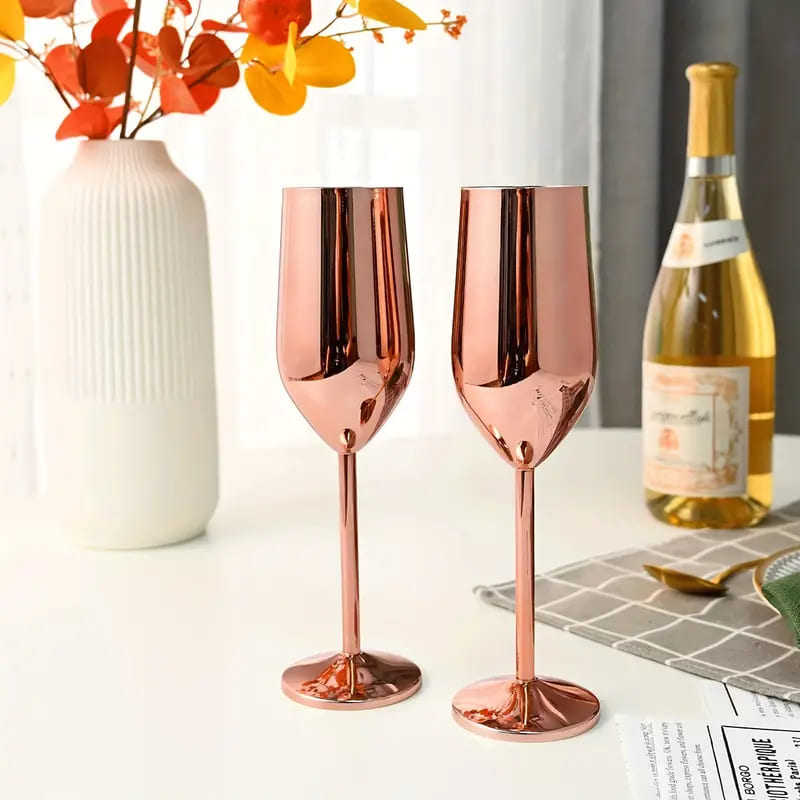 Taça de Champanhe Espumante Colorida Inox Bar em Casa
