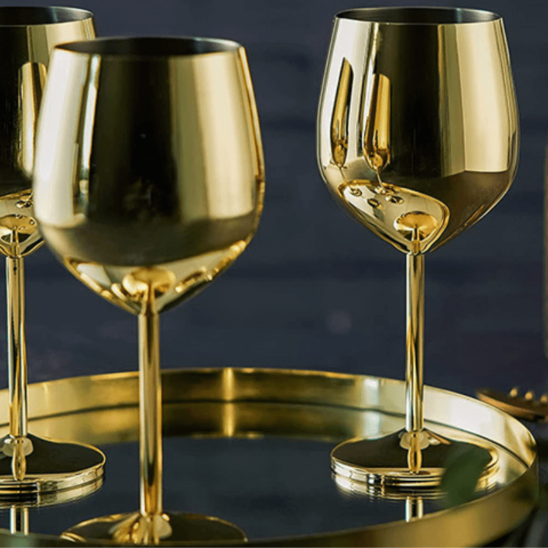 Taça de Vinho Colorida Inox Inquebrável Bar em Casa Casa & Coza