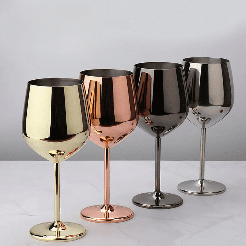 Taça de Vinho Colorida Inox Inquebrável Bar em Casa Casa & Coza