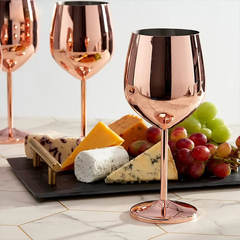 Taça de Vinho Colorida Inox Inquebrável Bar em Casa Casa & Coza